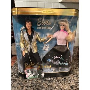 NIB Barbie Loves Elvis/Elvis Live on Stage Doll Gift Set 1996 Collector Edition